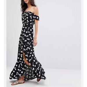 Flynn Skye | Bella‎ | Off the Shoulder Boho Maxi Dress Romantic polka dot